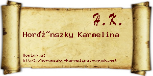Horánszky Karmelina névjegykártya